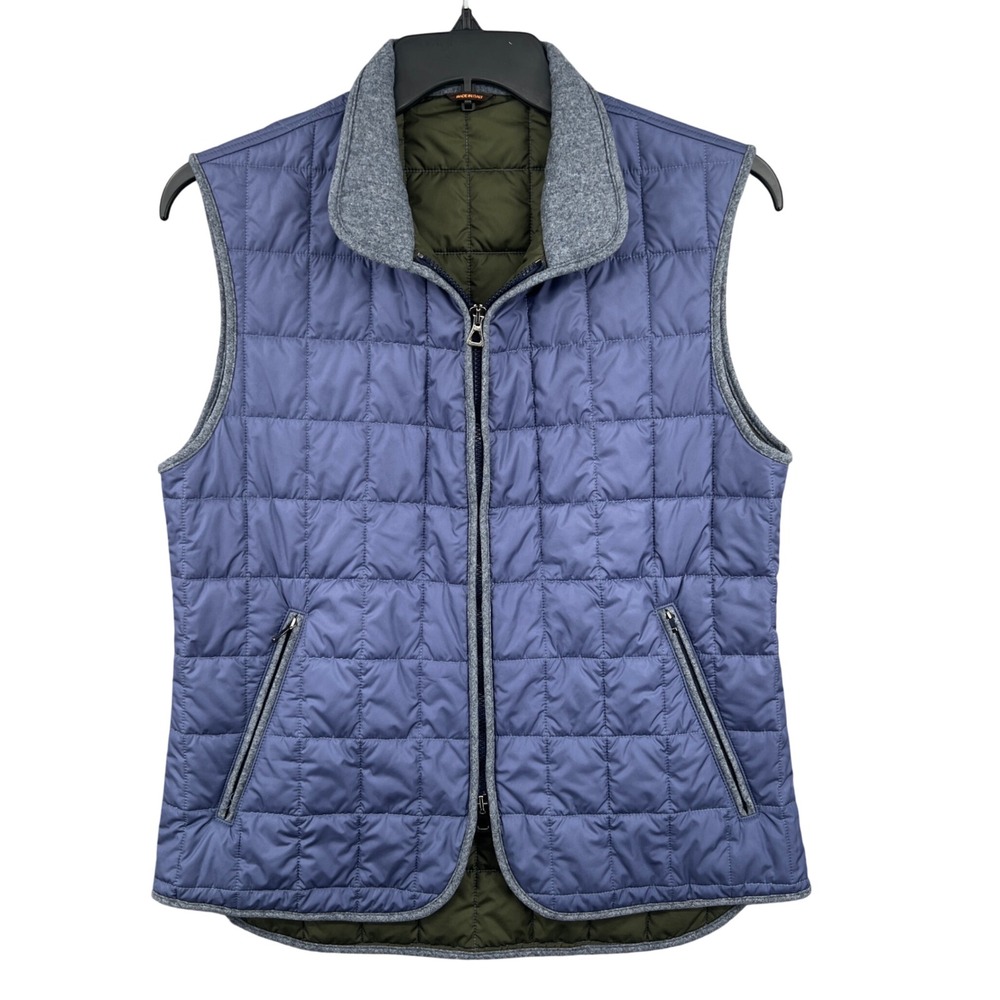 Vintage Country Classics Quilted Reversible Vest Mens US M Blue‎ Made in Italy